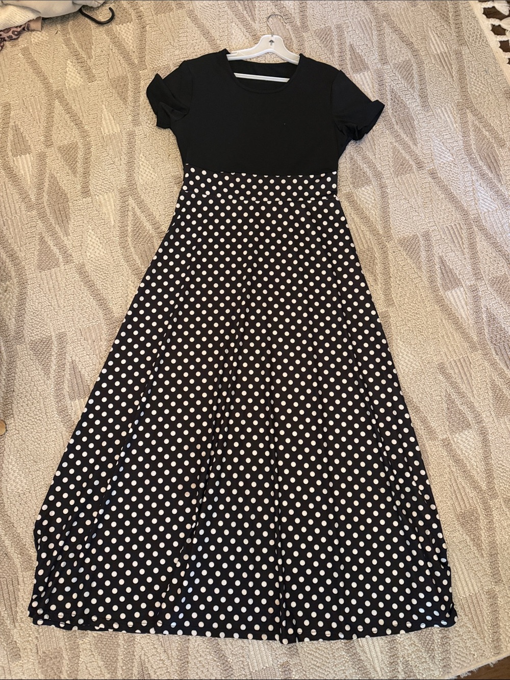 Black & White Polka Dot A-Line Dress
